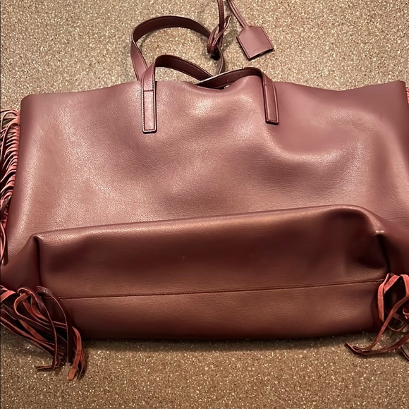 Saint Laurent Burgundy Leather Tote Bag - Picture 9 of 10